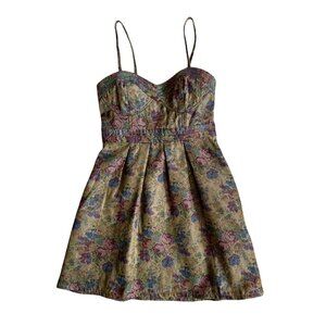 Free People Rose Tapestry Corset Sun Dress Size 0 Vampire Diaries